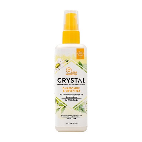 크리스탈데오드란트 크리스탈 Crystal 미네랄 엔리치드 데오드란트 스프레이 카모마일 & 그린 티 118ml, 1개  Best 5