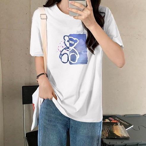스타일과 편안함이 만나는 파라다 여성 반팔 면 프린트 티셔츠