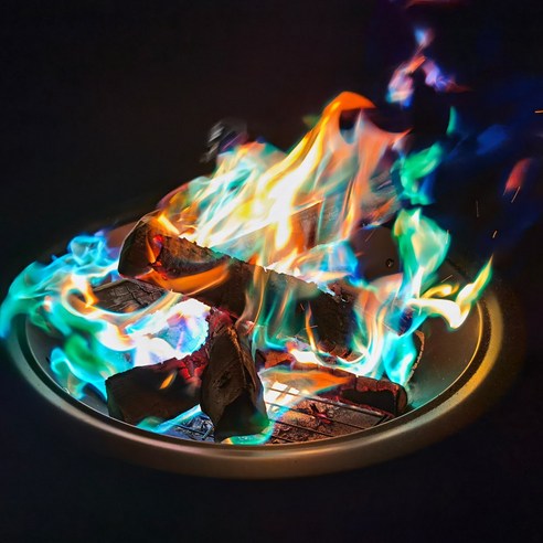 레인보우 감성캠핑 불멍가루 오로라 캠프파이어, 30g x 10개