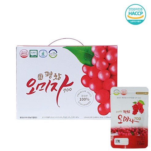 평창 오미자 파우치 120ml x 20개(선물세트) 오미자주스, 20개 오미자 효능