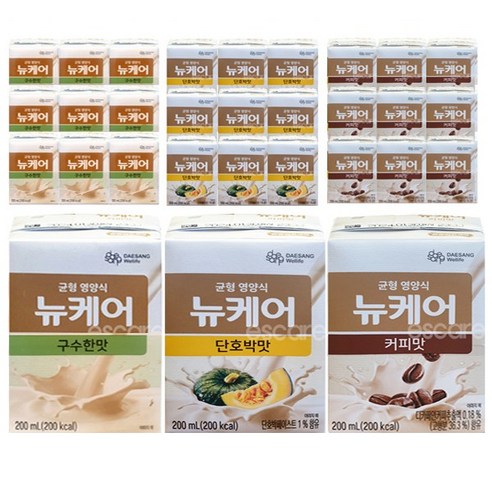 뉴케어 구수한맛 10팩+ 단호박 10팩+ 커피맛 10팩 일반 환자 영양식, 200ml 30팩