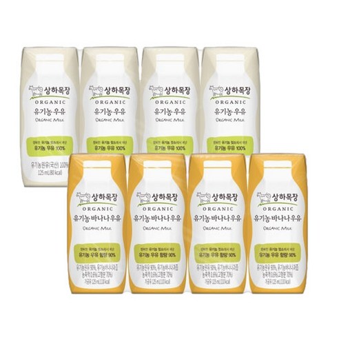 매일 상하목장 유기농 125ml 24개 흰우유12개 + 바나나12개, 1세트, 1개
