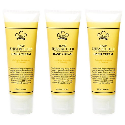 누비안헤리티지 생 시어 버터 핸드 크림, 3개, 118ml, Raw Shea Butter