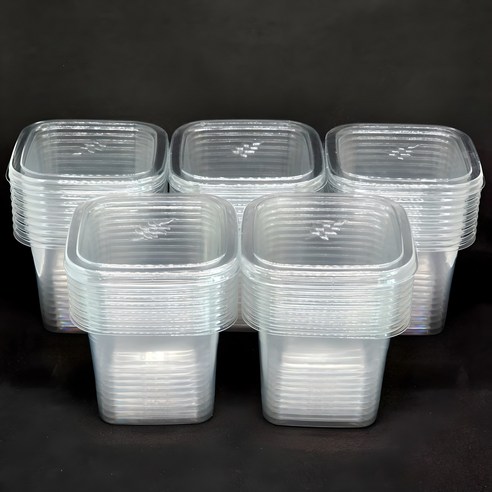 어반플레어 사각 투명용기 400ml 10×7.5×7cm, 50개, 1세트