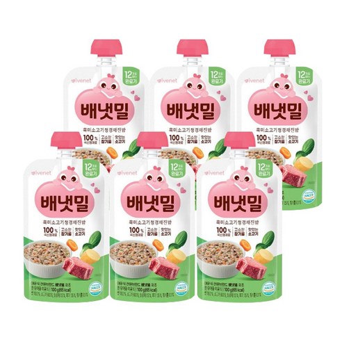 베베쿡 한우 미역국 진밥 실온이유식 완료기 100g, 6개