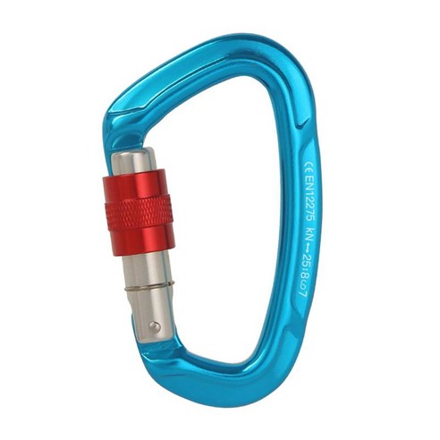 등산 Carabiner Carabiners 개 끈 구출 가을 보호 25KN, 7075 항공 알루미늄, 블루