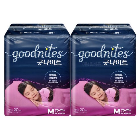 굿나이트 여아 중형 20Px2팩, 중형(M) Best Top5 굿나이트 여아 중형 20Px2팩, 중형(M) Best Top5