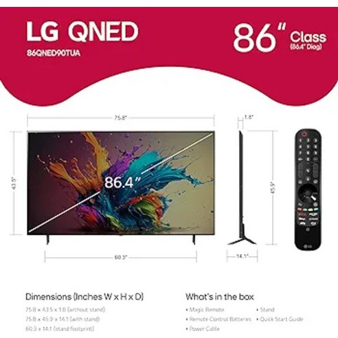 AS 5년 가능 LG 86인치 86QNED90TUA QNED MiniLED TV 86QNED91TKA 로컬변경가능, 스탠드기본형, 86QNED90TUA / 86QNED91TKA