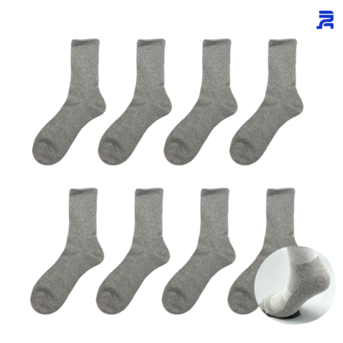 청춘양말 남자 양말 무지 두꺼운 삼중쿠션 장목 스포츠 8켤레, 그레이, 8개