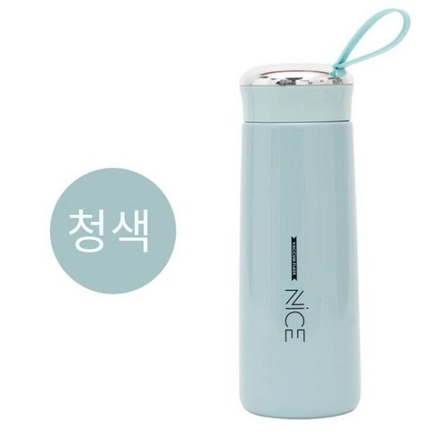 smy하이 엔드 남성과 여성의 스테인레스 스틸 보온병 커플 간단한 한국어 휴대용 컵 학생 인터넷 연예인 스타일 컵, 시안, {"크기":"하나"}