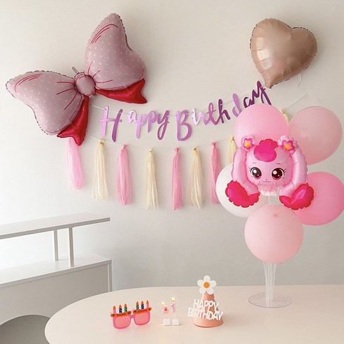 하피블리 캐치 티니핑 풍선 숫자초 테슬 가랜드 생일 파티 용품 세트, 숫자초01