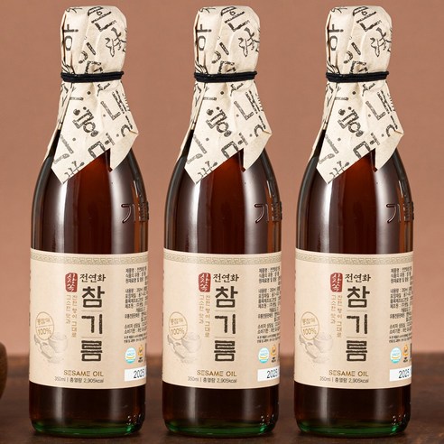 시장쏙 전연화 참기름 골드, 3개, 350ml