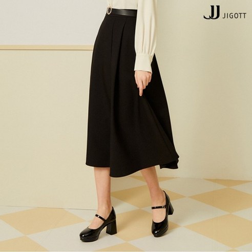 JJ지고트 슬릿 디테일 플레어 스커트 GN2A0SK23