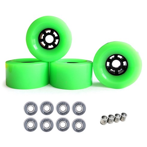 Monland STRIKATE 4 조각 90mm x 52mm 프로 78a 롱 보드 크루저 휠 플라이휠 빅 소프트 스케이트 휠 그린, 초록