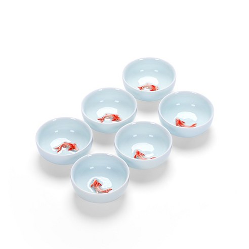 FREELIFE 전통찻잔세트 예쁜 도자기 JP-414, R6PCS 40ml-282