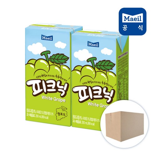 [매일유업] 피크닉 청포도 200ml 48팩, 144개