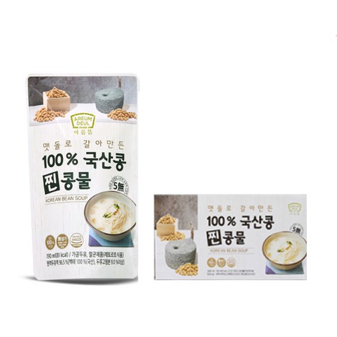 맷돌콩물 아름뜰 맷돌로 갈아만든 100% 국산콩 찐콩물 60개, 190ml