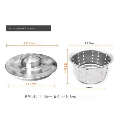 ZZJJC 플라스틱하수덮개구식하수덮개구식하수기여과대방수막개접착고무덮개구식하수덮개, 8.8 헤드셋 +7.5일반 (1세트)