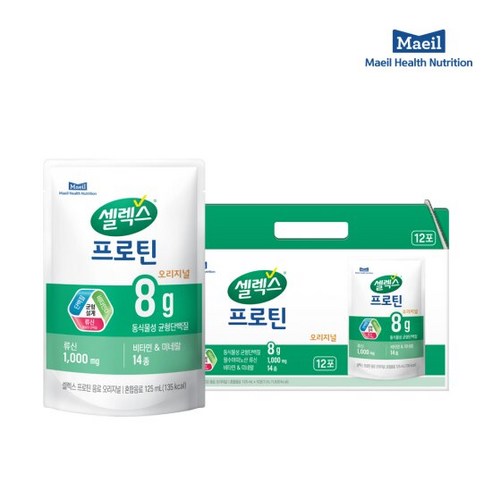 셀렉스 마시는프로틴 오리지널 파우치 12팩*1박스, 125ml, 12개