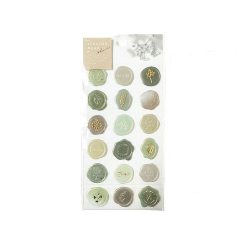 헤음 실링 청첩장 봉투 스티커, 1개, Deep Green