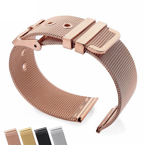 Garmin Venu 2 SQ Vivolife Approach S40 가민 스트랩 초박형 스테인레스 스틸 손목 밴드 20mm 22mm 시계줄, 로즈 골드