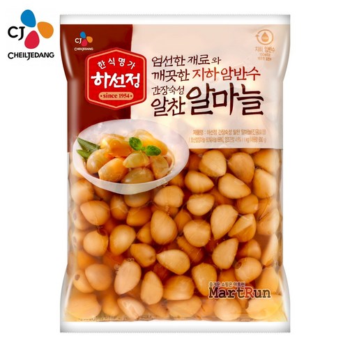 CJ 냉장 하선정 간장숙성 알찬 알마늘 1kg 절임반찬, 1개