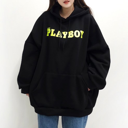 [4XL 2COLOR] 플레이 빅 후드티 (기모ver.) 55~99까지 빅사이즈 오버사이즈 남여공용 홈웨어 박스 후드