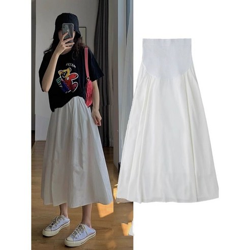 답답함은 안녕! 여름날의 자유를 선사하는 임산부 롱 스커트 임산부스커트
