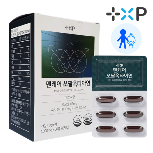 맨케어 쏘팔옥타아연 전립선건강 로르산 영양제, 1박스, 30캡슐