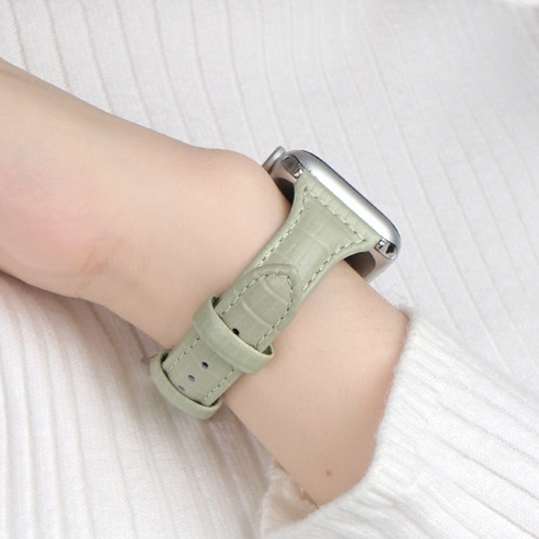 iSerise 애플워치 호환 패션 캐주얼 모던 가죽 워치밴드 스트랩, 브라운