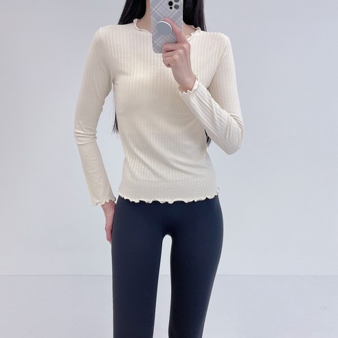 로라벨 브리 필라테스복 여성 요가복 상의 커버업