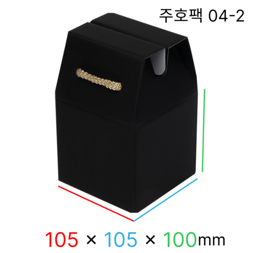 주호팩 끈손잡이 다용도 선물상자 04-2 (105x105x100), 블랙, 10개