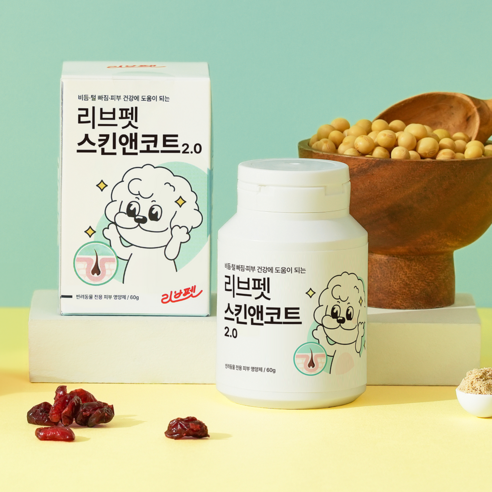 리브펫 스킨앤코트 2.0 강아지 고양이 피부 영양제 60g, 1개, 피부/피모