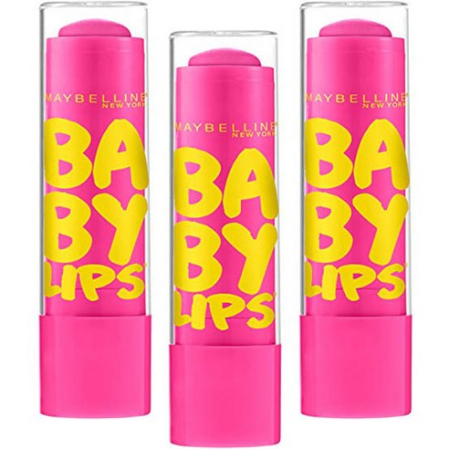 메이블린 베이비 립 모이스처라이징 립 밤 모이스처라이징 4.4g, Pink Punch, 3개