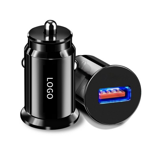 qc3.0 싱글 미니 충전 USB 차량용 충전기 커스텀 라이터 충전기 헤드 충전기, 검은 색