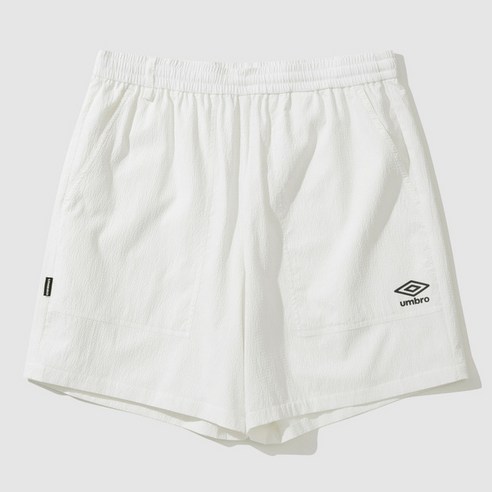 [국내백화점판] UMBRO 엄브로 24신상 시어서커 4부 반바지 셋업 여름 쿨 (크림) 엄브로반바지