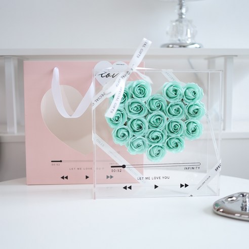 나빌레라 플레르 비누꽃 아크릴 액자 집들이 개업 드라이플라워 선물 꽃다발 꽃바구니, 핑크