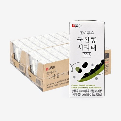 꽃마두유 국산콩 서리태 99.8, 48개, 190ml