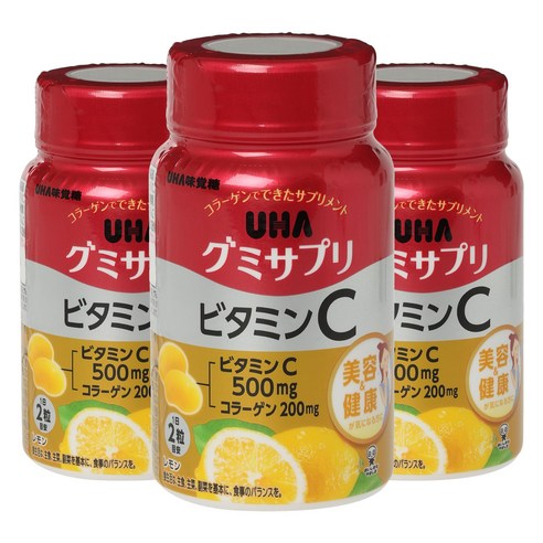 유하미카쿠토 서프리 비타민C 500mg 레몬맛 구미, 3개, 60정
