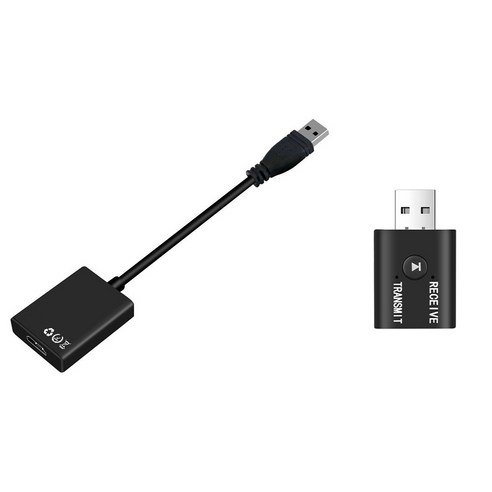 AFBEST USB 3.0 to HDMI 1080P Converter 2 in 1 Bluetooth 5.0 어댑터 송신기 수신기, 검정