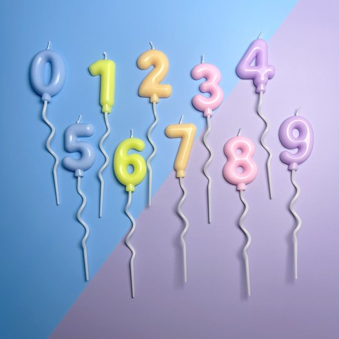 생일 숫자초 파티 기념일 케이크초 귀여운 특이한 예쁜 용품, 1세트, 15g, 꼬불꼬불