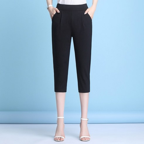 춘게엘 (S-4XL) 여성 빅사이즈 여름 반바지 7부 스판바지 편한팬츠 dng018-9812 여성칠부바지 춘게엘 (S-4XL) 여성 빅사이즈 여름 반바지 7부 스판바지 편한팬츠 dng018-9812 여성칠부바지