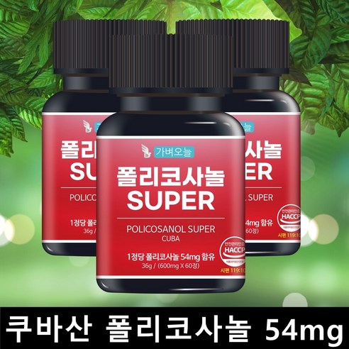 유한양행 레이델 폴리코사놀5, 56정, 1개 8 가벼오늘 폴리코사놀 쿠바산 54mg 고함량 정품 슈퍼 POLICOSANOL 60캡슐, 3개, 60정