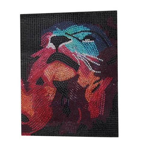 DIY 5D 다이아몬드 페인팅 특수 드릴 크로스 크래프트 스티치 아트 키트 홈 장식, 사자, 25x30cm, 수지 라인 석