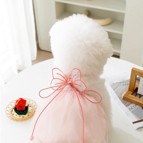 고양이 강아지 옷 핑크색 원피스, 3개