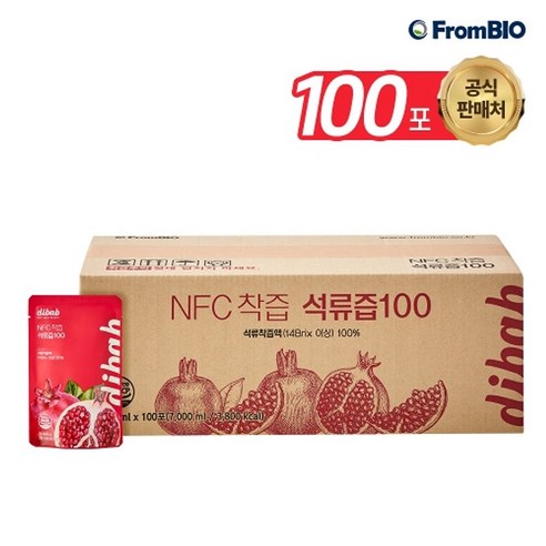 프롬바이오 디밥 NFC 착즙 석류즙 100포 x1박스 실속구성, 70ml, 1개 즙쟁이석류즙100포