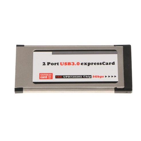 1x노트북 34mm 익스프레스 카드-2포트 USB3.0 고속 어댑터 카드, 75x33x5mm, 그림, 알루미늄 합금