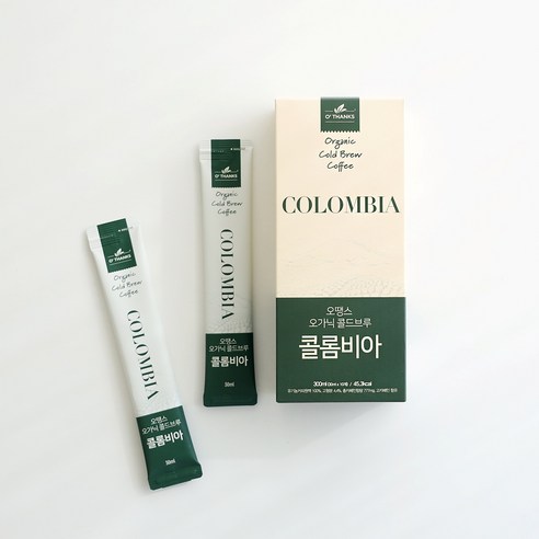 [본사직영] 오땡스 오가닉 인증 콜드브루 스틱 커피 300ml(30ml x 10입) 유기농 원액 액상 더치커피 에티오피아 콜롬비아 파우치커피, 콜롬비아 300ml, 300ml, 1개, 10개입