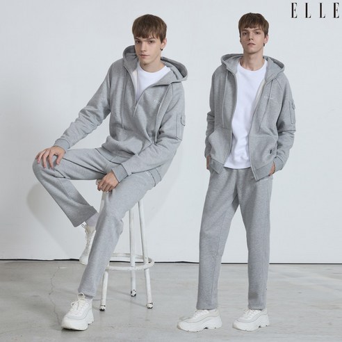 [ELLE] 남성 에센셜 트랙수트 세트 기모트레이닝세트 남자트레이닝복