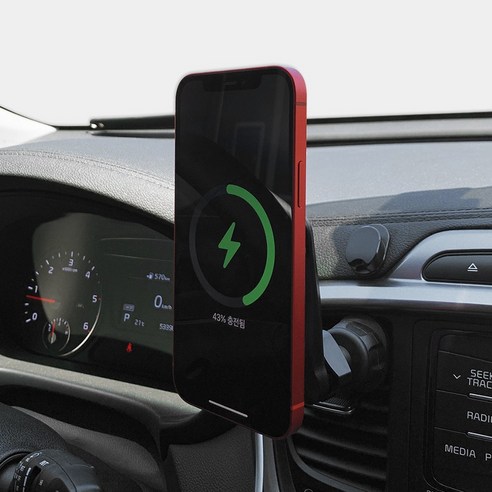 억스 맥세이프 차량용 무선 고속 충전기 아이폰 갤럭시 차량용 Magsafe 충전 거치대, [세트]맥세이프+차량거치대